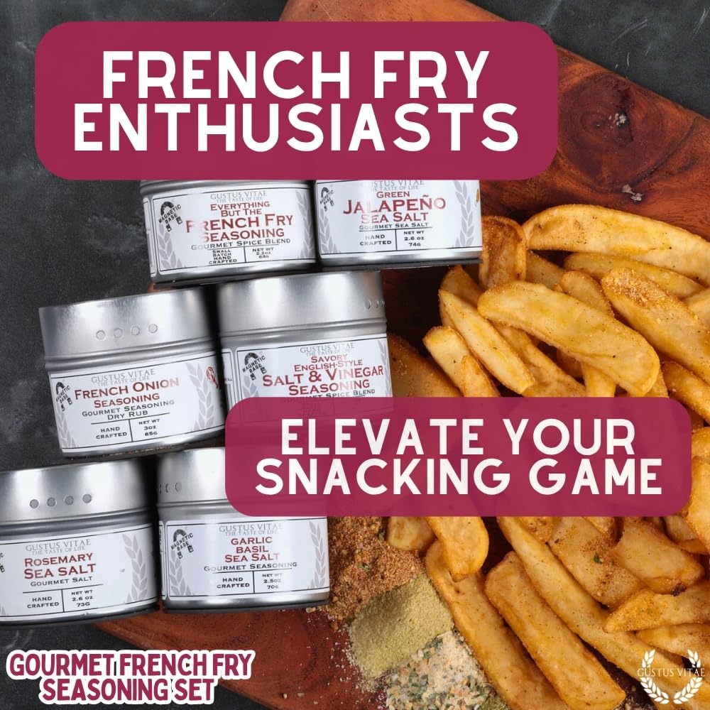 Gustus Vitae magnetic tins on a metal rack keep spice blends within reach.