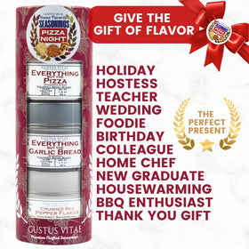 Gustus Vitae pizza night seasonings infused into warm olive oil for chili oil.