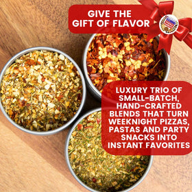 Gustus Vitae pizza night seasonings blended with olive oil for a quick dip.