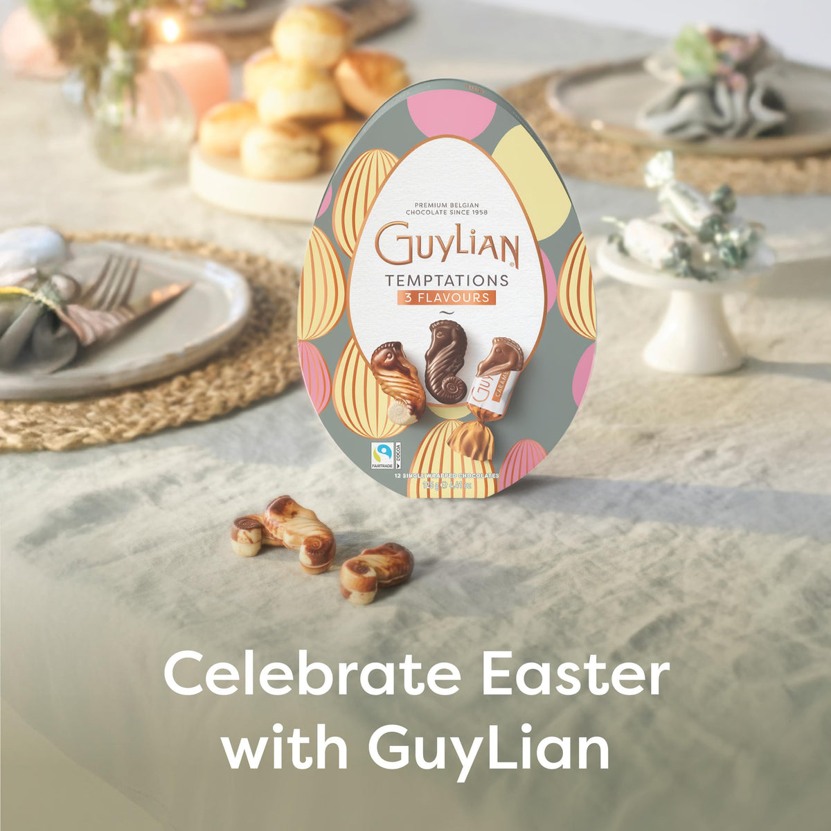 Guylian kosher and free-from oils—Palm Oil Free, Soy Free.