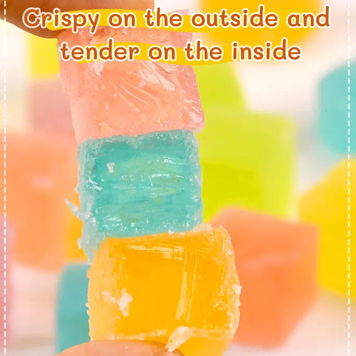 GXXDMZAQ Assorted fruit flavors in gem-like candies provide vibrant taste.