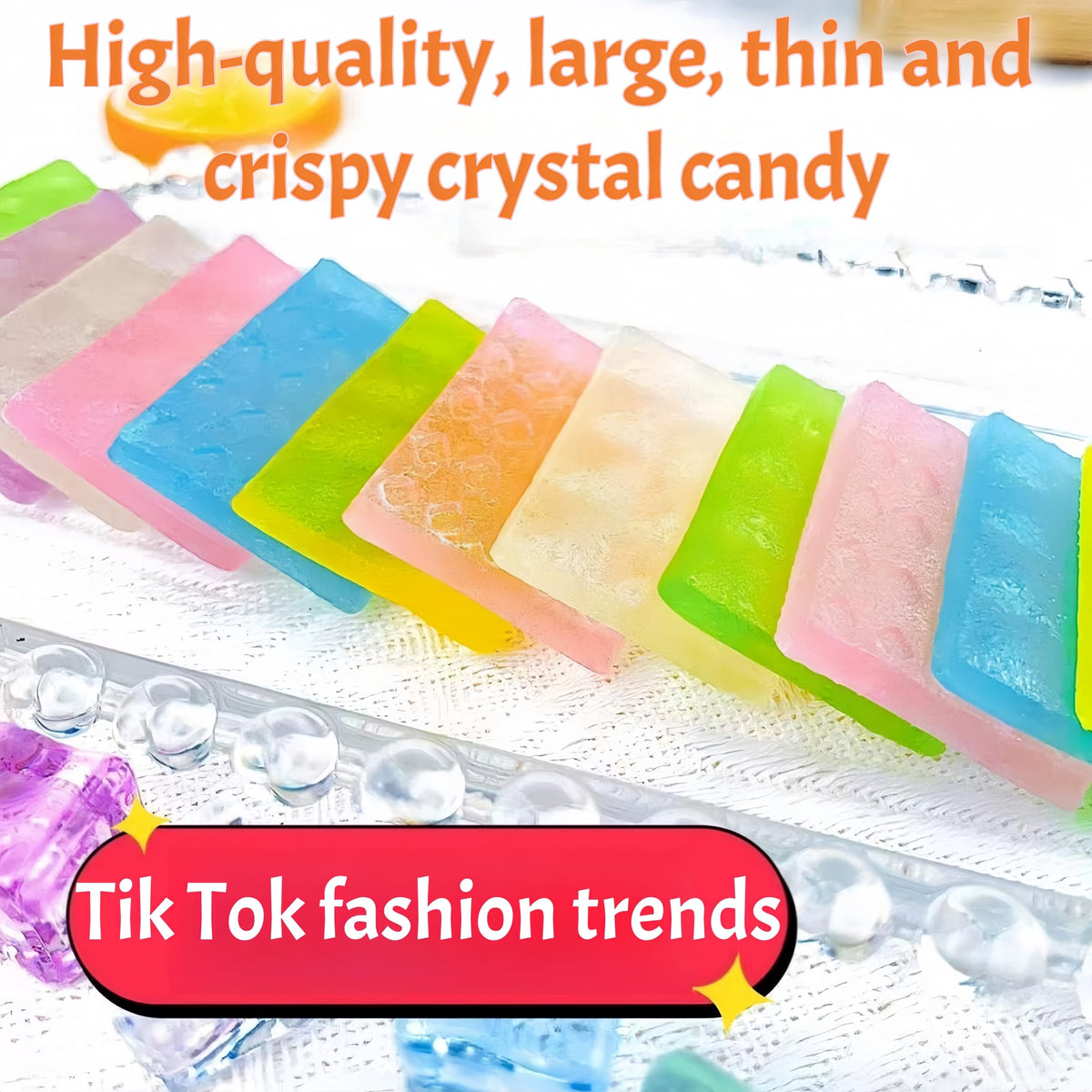 GXXDMZAQ Crystal Gem Candy Jar close-up highlights the thin outer shell texture.