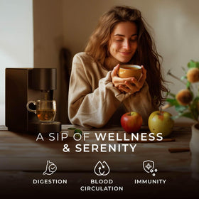 Gya Tea Co cinnamon apple tea pod packaging showcasing premium harvest