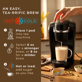 Gya Tea Co rich creamy latte pour showcases indulgent vanilla chai notes.