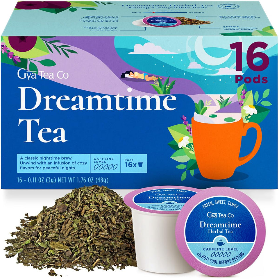 Gya Tea Co Dreamtime pod front view for calming bedtime ritual