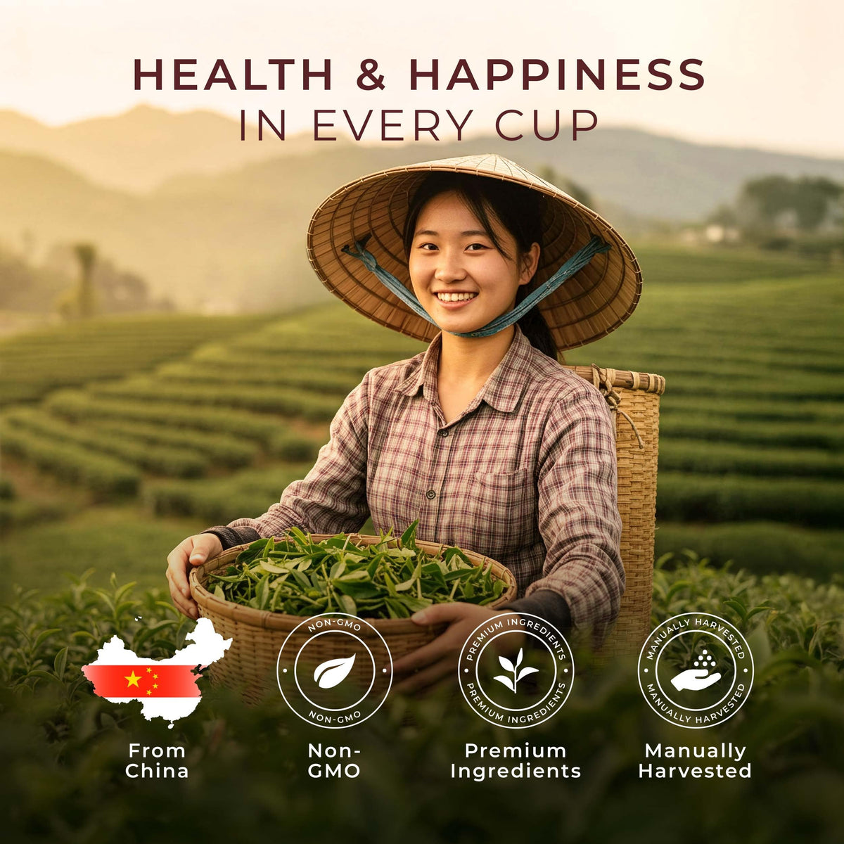 Gya Tea Co handpicked leaves image highlighting premium quality from trusted plantations.
