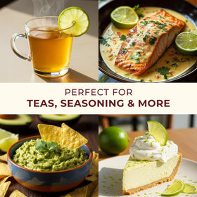 Gya Tea Co Lime Powder enhances cocktails with lively lime aroma.