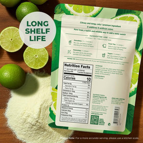 Gya Tea Co Lime Powder dissolving in water for instant brightness.