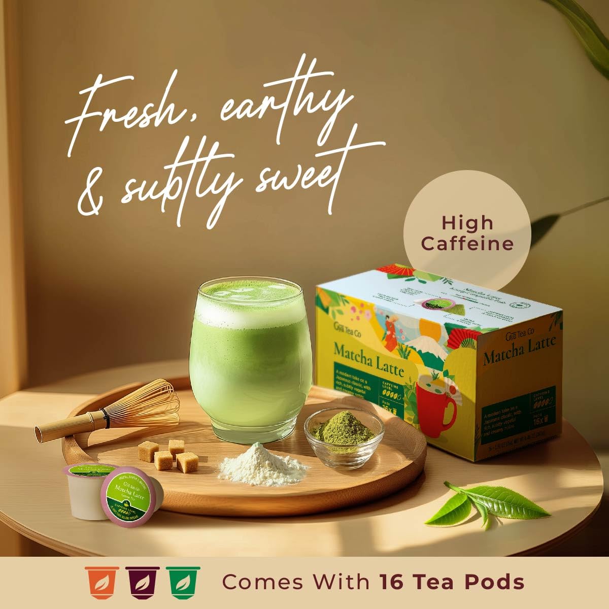 Gya Tea Co Matcha Latte hot cup with rich aroma and foam.