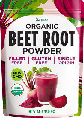 Gya Tea Co Organic Beet Root Powder packaging for easy pantry storage and daily use