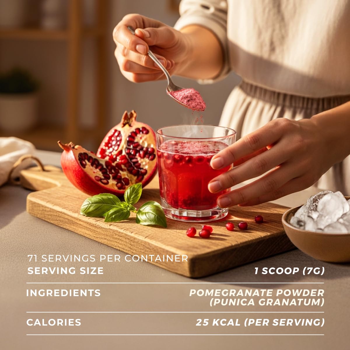 Gya Tea Co Organic Pomegranate Powder offers versatile baking options.