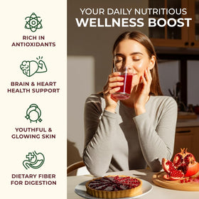 Gya Tea Co Organic Pomegranate Powder dissolves easily when stirred into drinks.