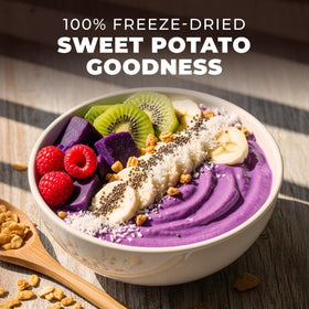 Gya Tea Co purple sweet potato powder in a smoothie