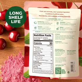 Dissolving tart cherry powder in water for a soothing evening ritual