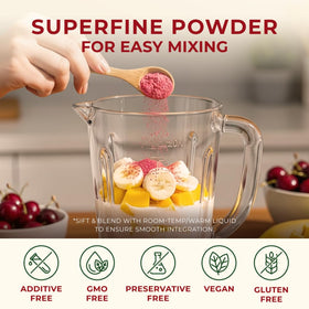 Nutrition label highlights clean ingredients and no sugar added