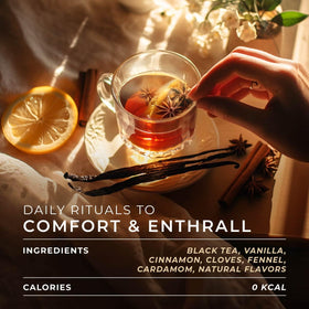 Gya Tea Co Vanilla Chai pod in brewer signals quick, comforting preparation