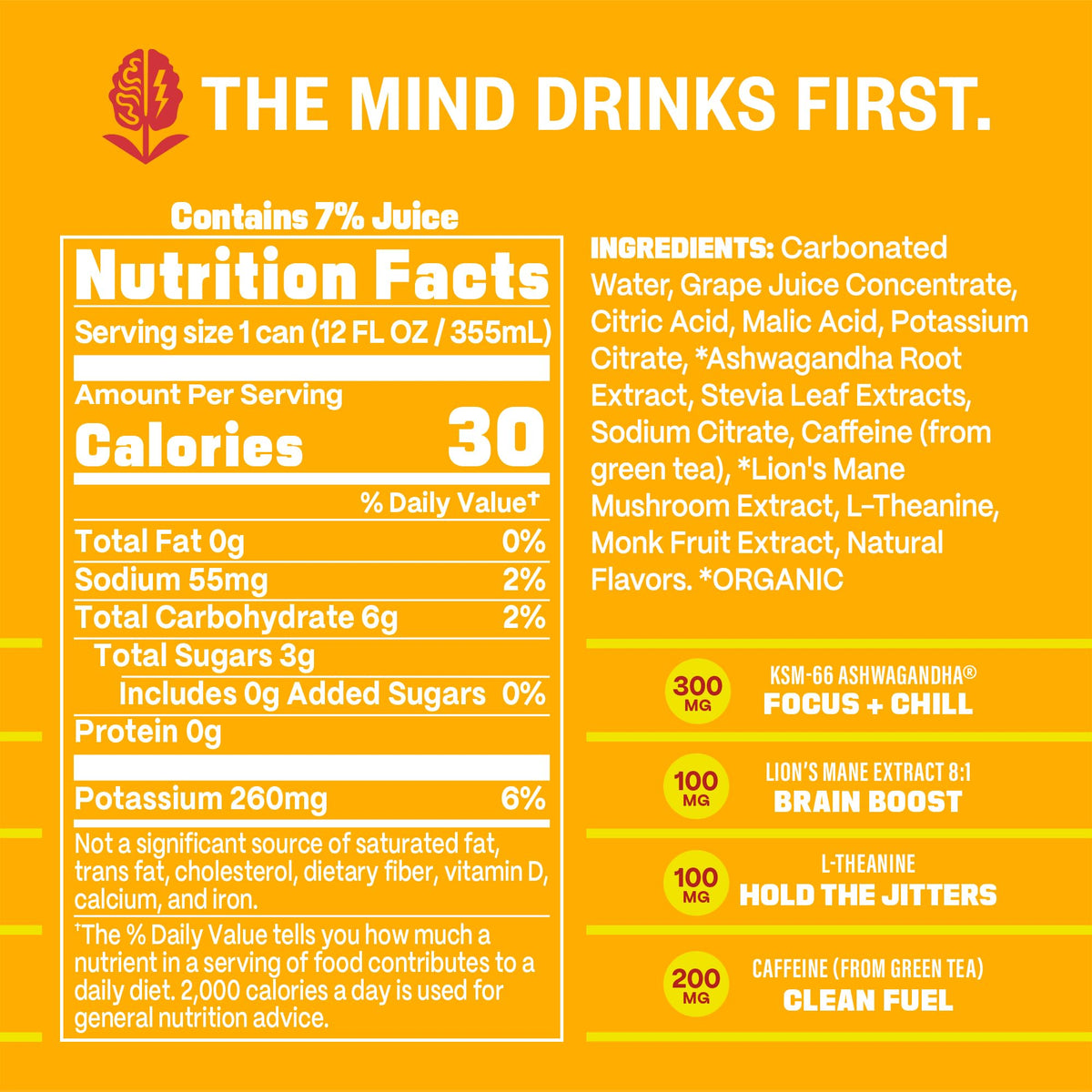 Gym Weed orange guava flavor label on bottle, promising refreshing taste and energy