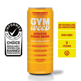 Gym Weed pour shot image emphasizing refreshing orange guava sip