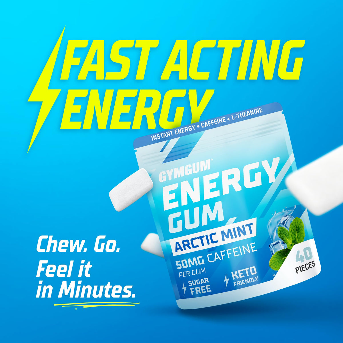 GYMGUM Energy gum in hand ready for quick focus