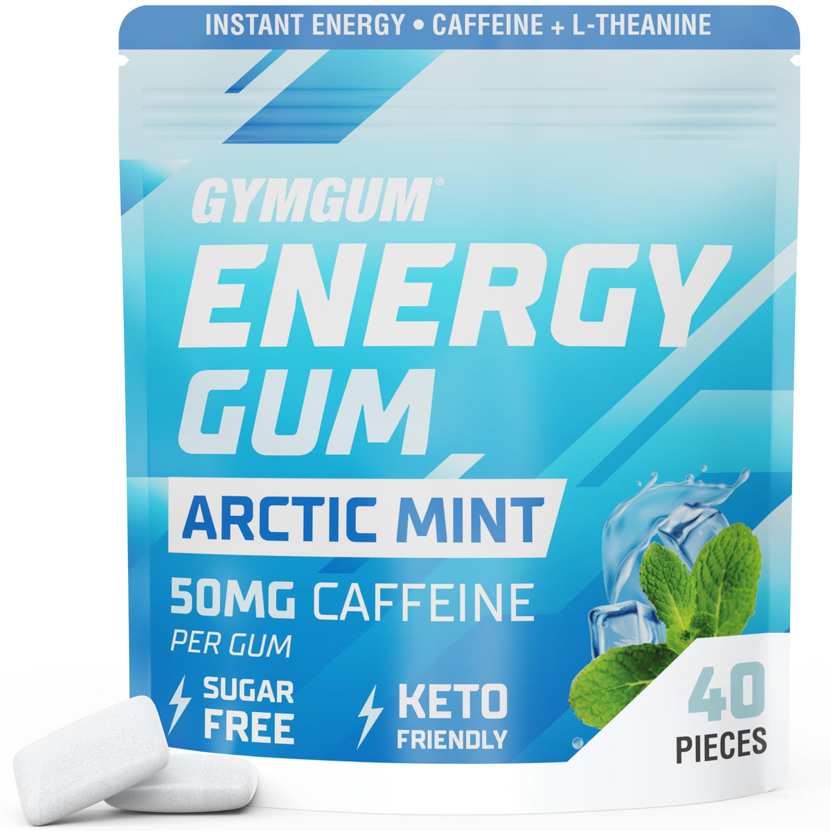 GYMGUM Energy Arctic Mint packaging ready for on-the-go energy