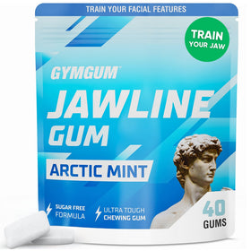 GYMGUM Jawline Gum Arctic Mint pack for on-the-go jaw training and fresh breath.