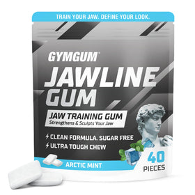 GYMGUM Jawline Gum Arctic Mint packaging shown for on-the-go jawline training.