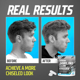 Athlete chewing during training, demonstrating jawline focus in action.