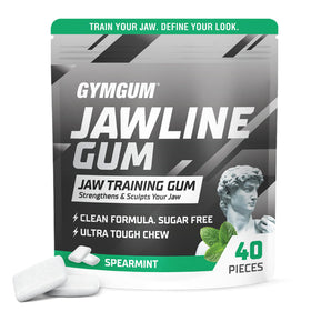 GYMGUM jawline gum pack on shelf for on-the-go jaw training.