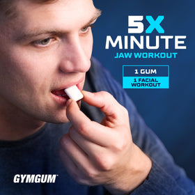 GYMGUM Jawline Gum packaging front showcasing zero calories