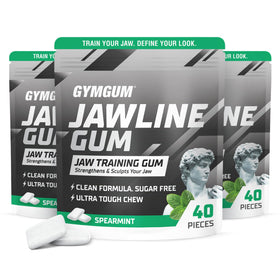 GYMGUM Jawline Gum packaging shown for convenient on-the-go training.