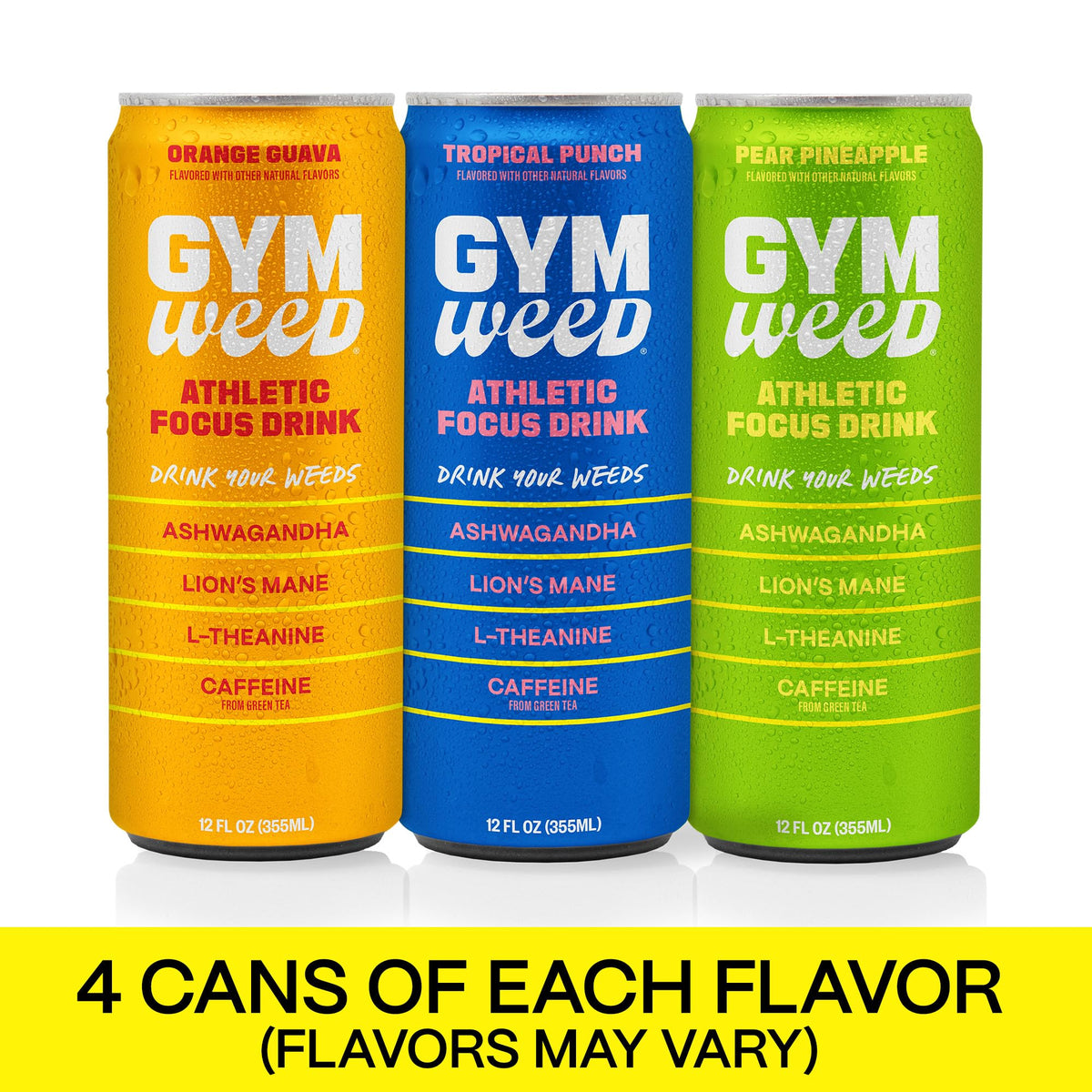 Gym Weed Ashwagandha close-up bottle highlights adaptogen-inspired balanced focus.