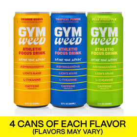 Gym Weed Ashwagandha close-up bottle highlights adaptogen-inspired balanced focus.