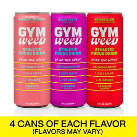GYM WEED Watermelon flavor can with ice suggesting refreshing taste.
