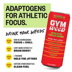 Gym Weed KSM66 ashwagandha 300mg visual suggesting focus support