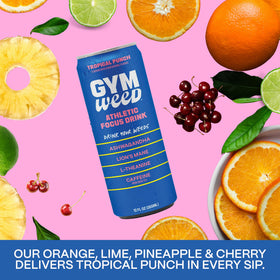 GYM WEED Tropical Punch cap and seal close-up.
