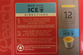H-E-B Peach Iced Tea cups Keurig-compatible for easy brewing.
