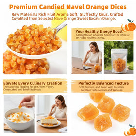 H2ONDBQF cake decorating with orange peel dices for citrus garnish