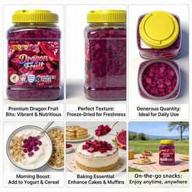 H2ONDBQF dragon fruit cubes toppings enhance smoothie bowls.