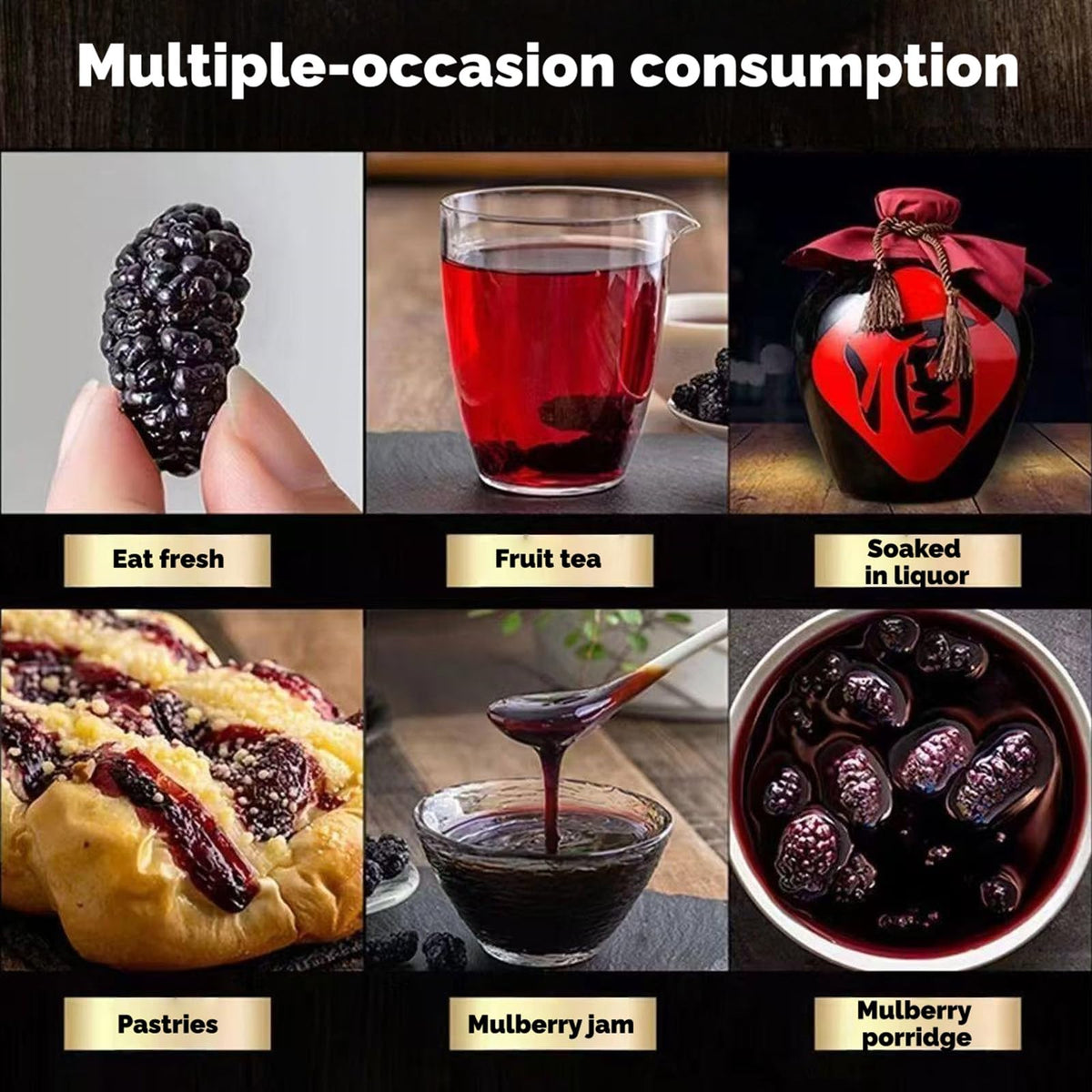 H2ONDBQF travel-ready mulberries snack illustrating portability