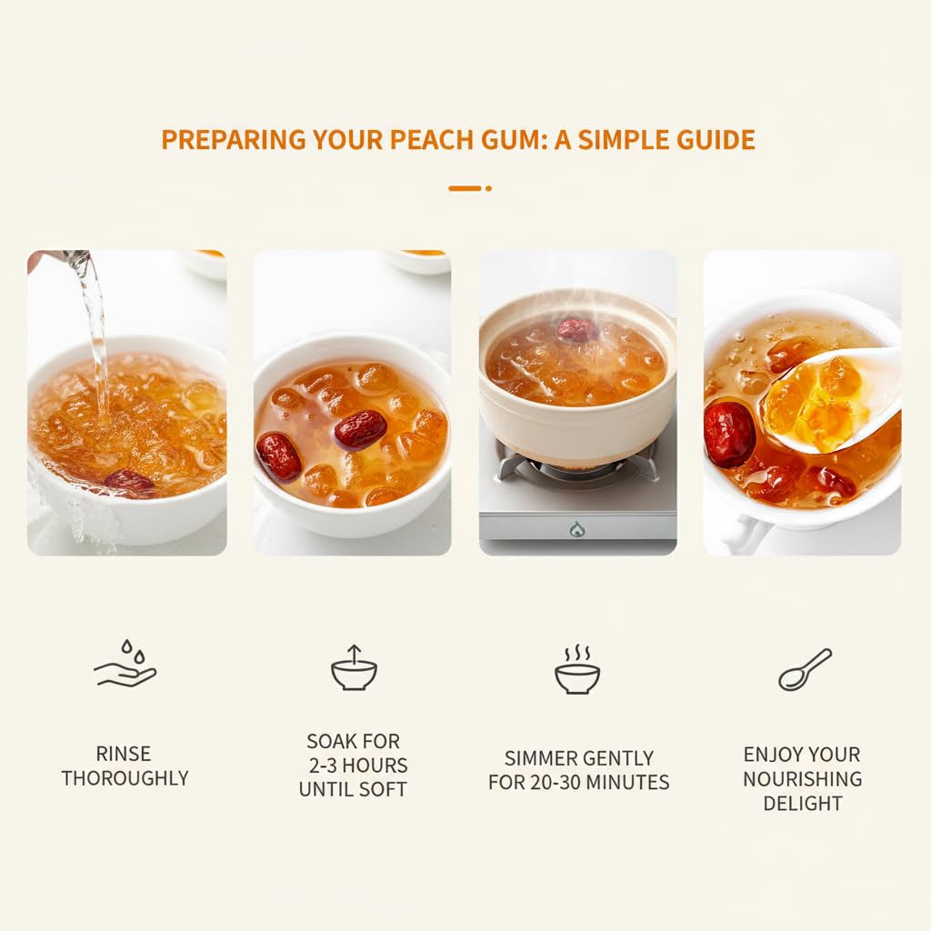 H2ONDBQF Peach gum dessert serving – adds pleasant chewy texture