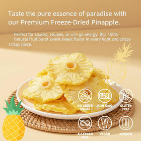 H2ONDBQF pineapple chips sprinkled over cereal for a crunchy morning boost.