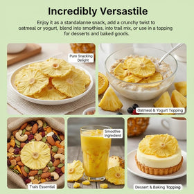 H2ONDBQF pineapple chips as yogurt topping for added texture and tropical flair.