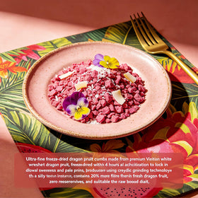 H2ONDBQF dragon fruit cubes showcase a vibrant pink color for topping bowls.