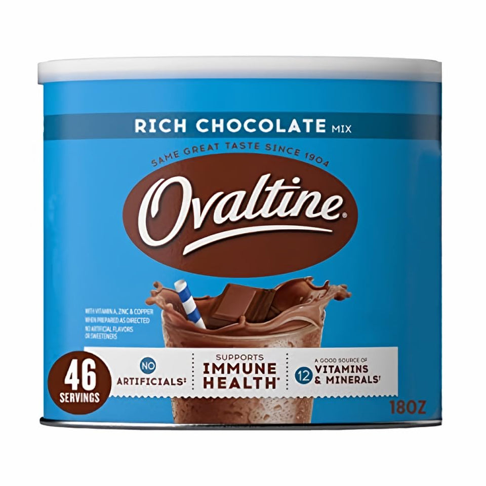 Hackerdom Ovaltine Rich Chocolate canister for family drinks and snacks