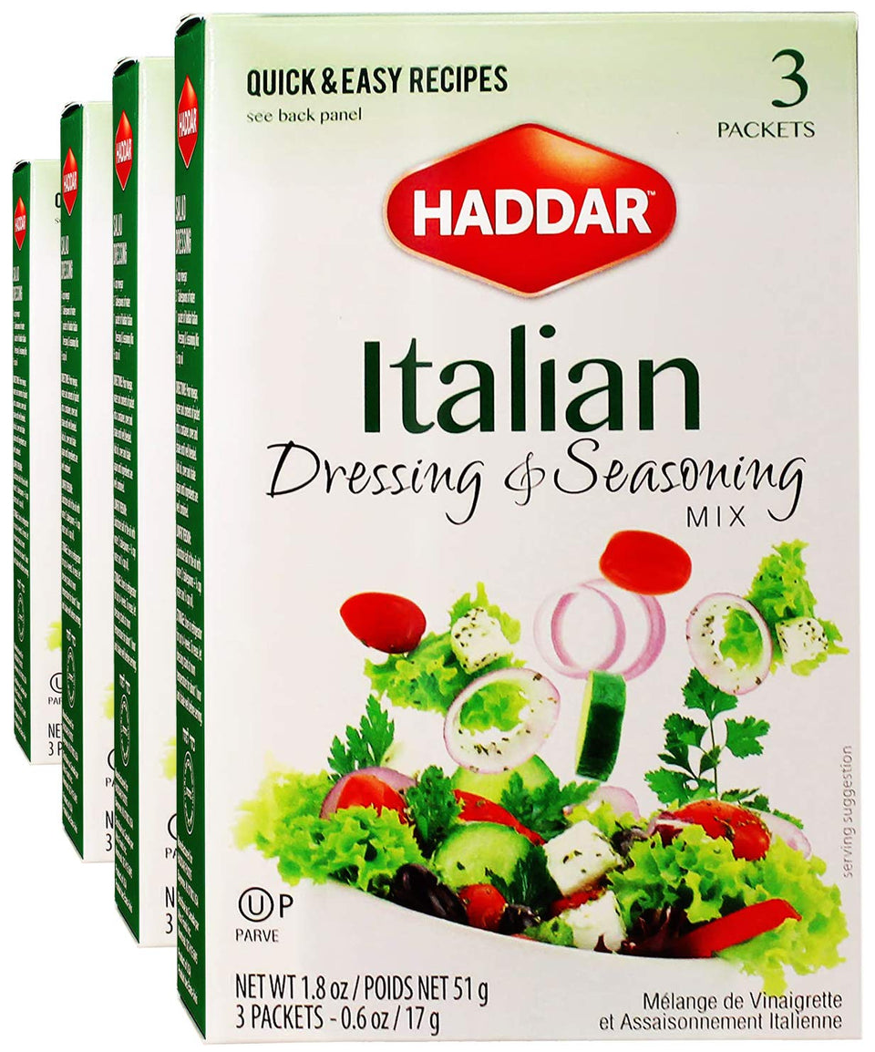 Haddar gluten-free Italian dressing packets ready for quick salads