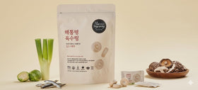 Haetongryeong ingredients close-up highlighting bamboo salt and natural seasonings.