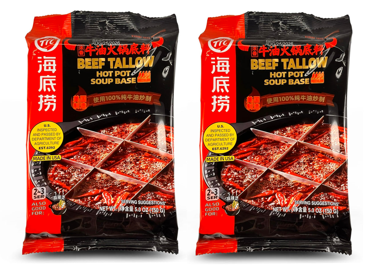 HAIDILAO beef tallow hot pot base ready for restaurant-style simmer at home