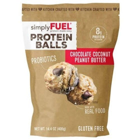 Hairless Brush Simply Fuel protein balls in package for on-the-go energy and snack convenience.