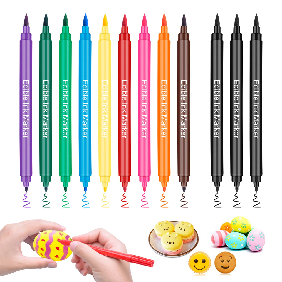 HAIRUNG edible coloring pens dual tip for precise cookie decoration
