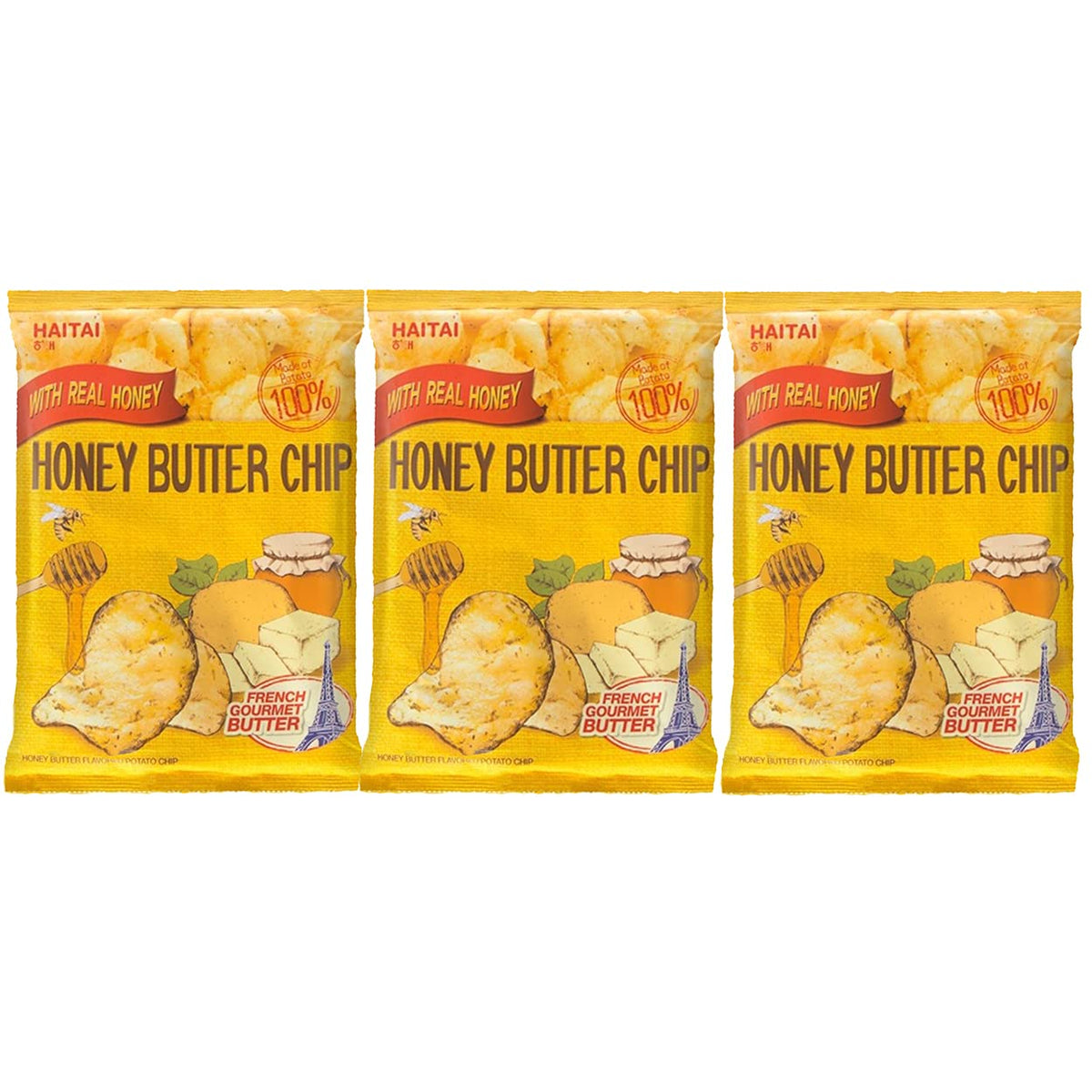 Haitai Honey Butter Chip Big Size packaging on display for family sharing